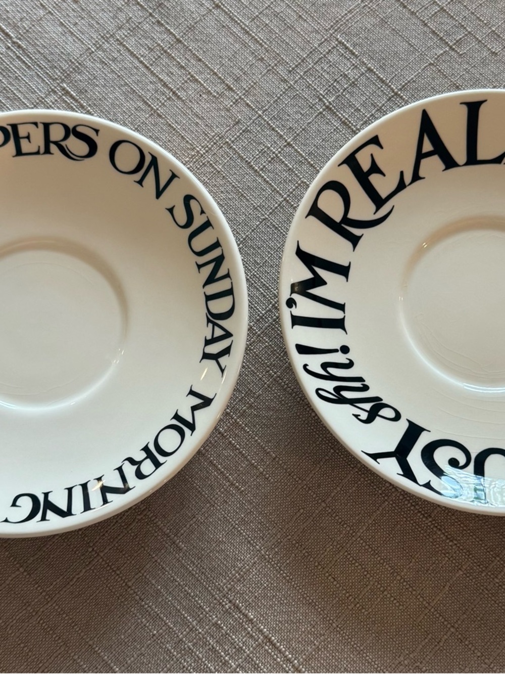 Emma Bridgewater Toast & Marmalade series coffee/tea saucer set of 2 England